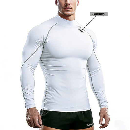Men’s Compression Long Sleeve Sports Shirt | Quick-Dry Fitness & Gym Performance Top