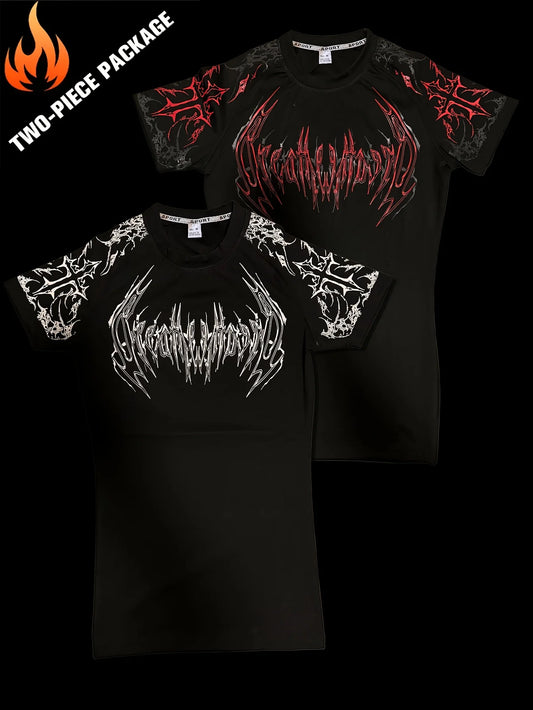 Gothic Compression T-Shirt – Quick Dry Fitness & Streetwear