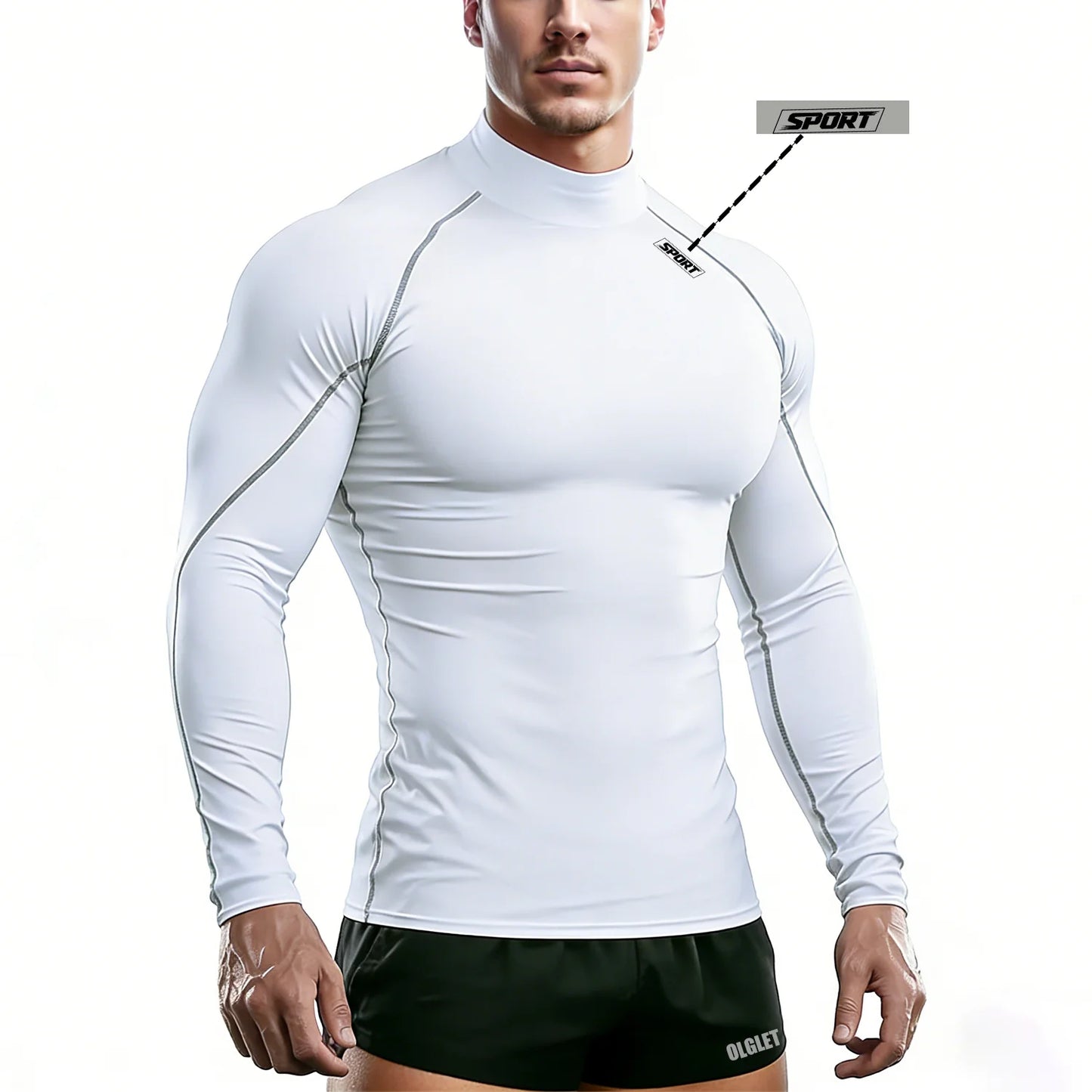 Men’s Compression Long Sleeve Sports Shirt | Quick-Dry Fitness & Gym Performance Top