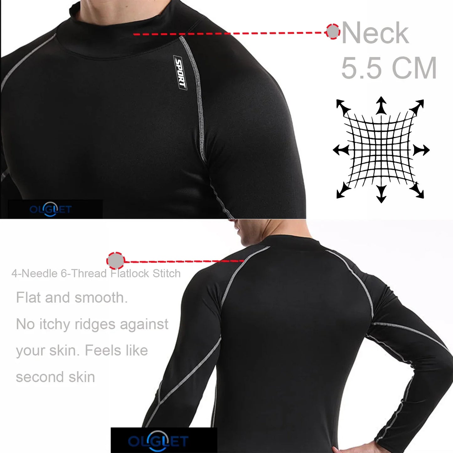 Men’s Compression Long Sleeve Sports Shirt | Quick-Dry Fitness & Gym Performance Top