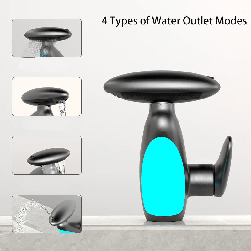 AquaFlow™ LED Pull-Out Waterfall Bathroom Faucet