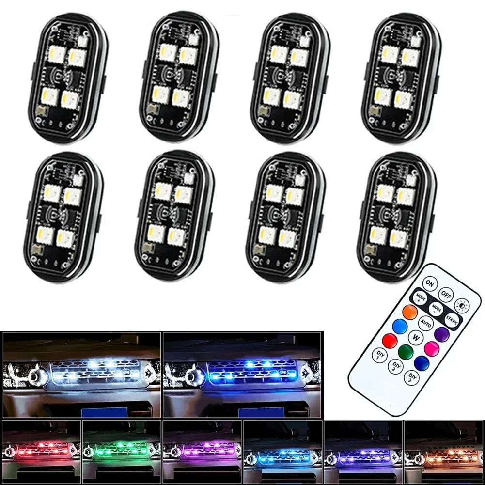 RGB Wireless Rechargeable LED Strobe Light Kit with Remote Control