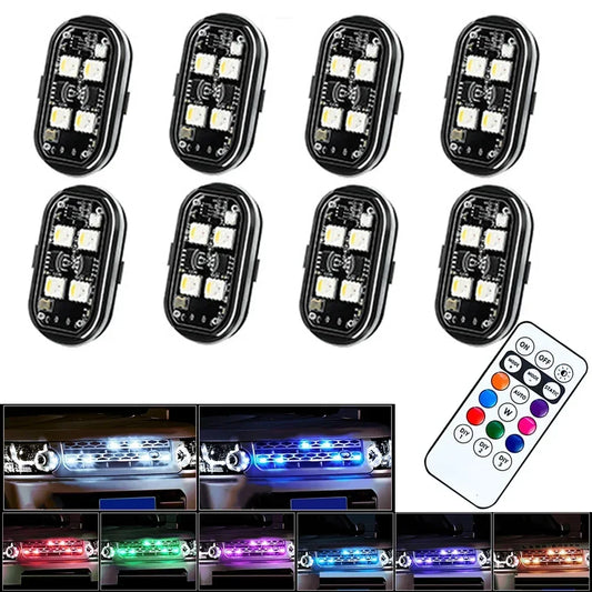 RGB Wireless Rechargeable LED Strobe Light Kit with Remote Control