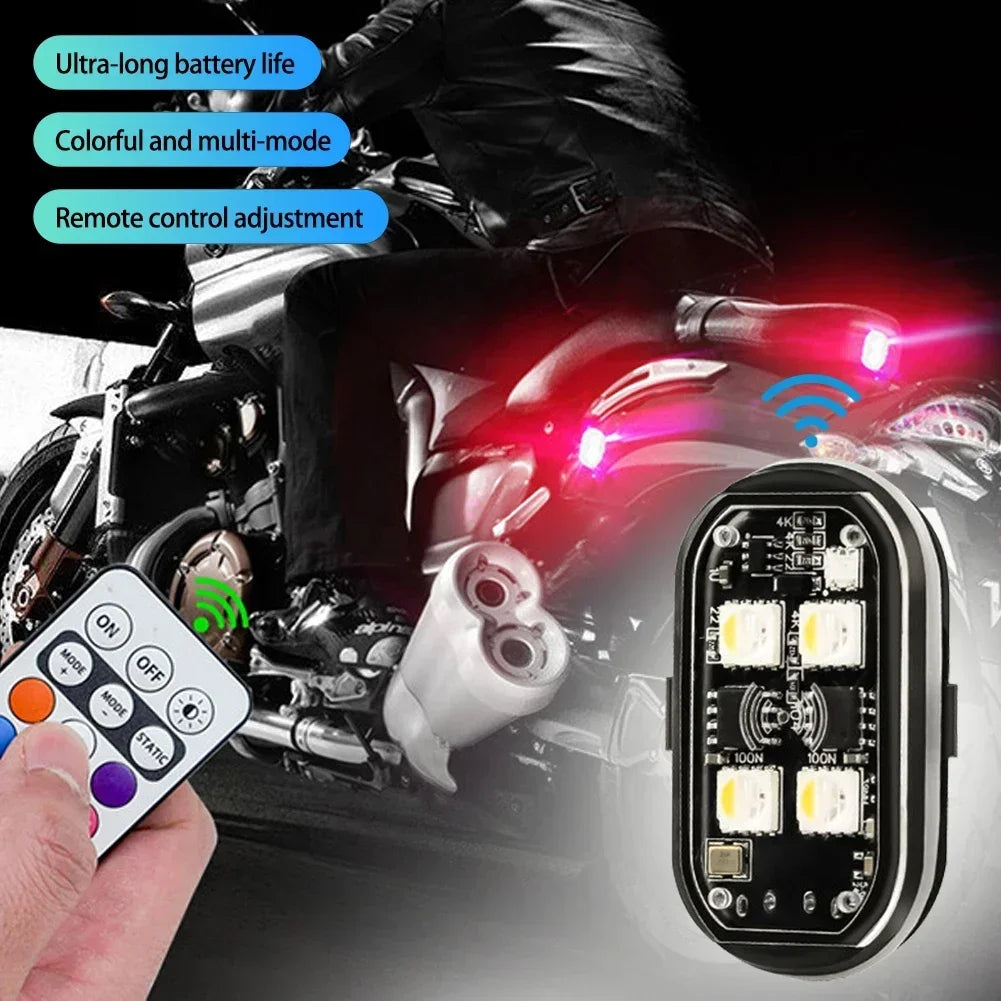 RGB Wireless Rechargeable LED Strobe Light Kit with Remote Control