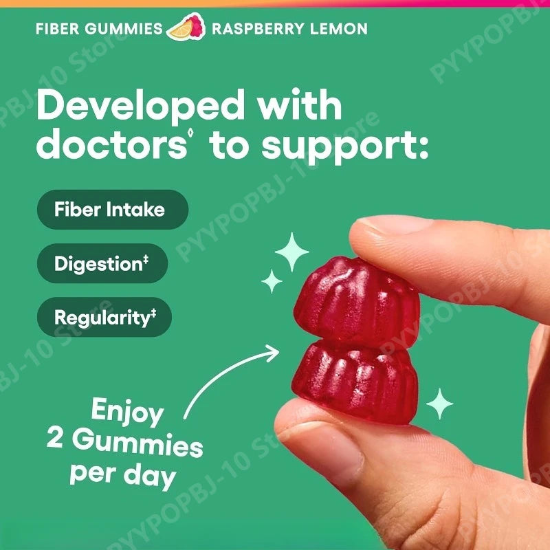 Fiber Boost Digestive Gummies – Raspberry Lemon (60 Gummies)