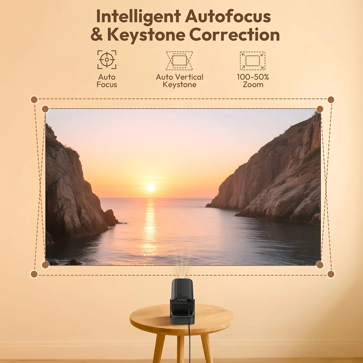 HY320 Mini Smart HD Projector 4K Supported – Portable WiFi Home Cinema Projector