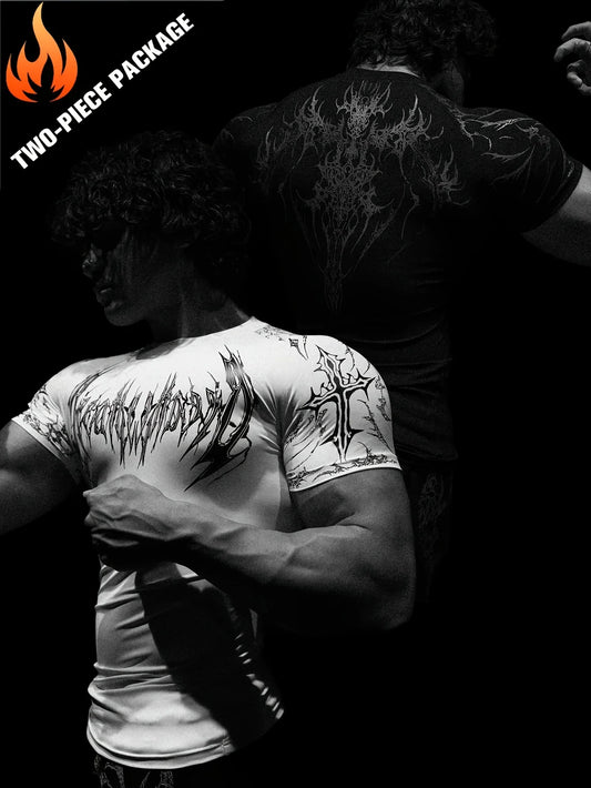 Gothic Compression T-Shirt – Quick Dry Fitness & Streetwear