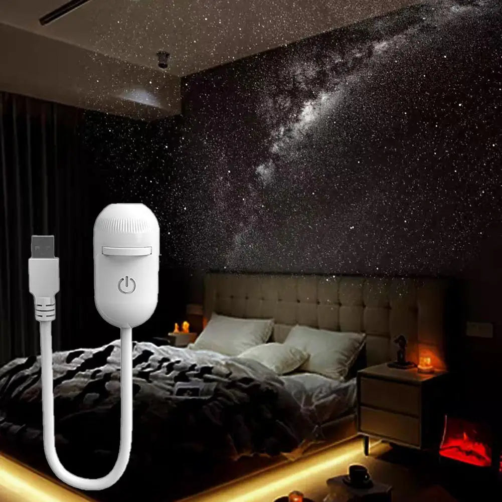 Galaxy Star Projector Night Light – 360° Rotating USB LED Nebula Lamp for Bedroom & Home Decor