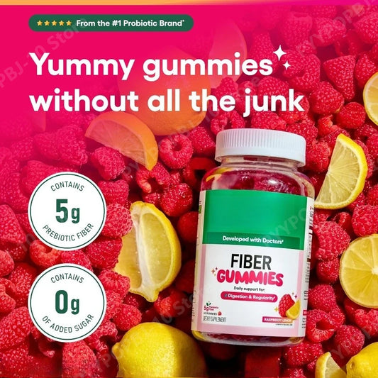 Fiber Boost Digestive Gummies – Raspberry Lemon (60 Gummies)