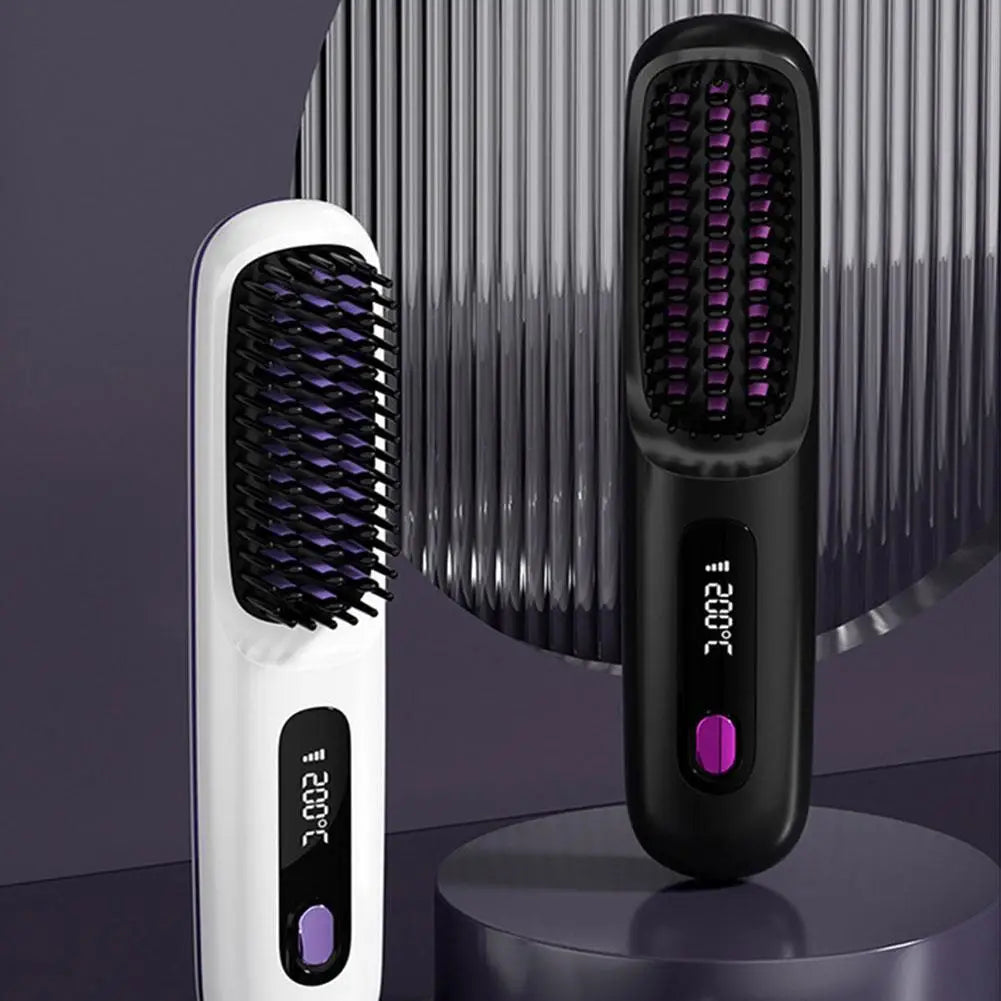 SilkGlow™ Cordless Hair Straightening Brush

Portable Ionic Hair Straightener Comb