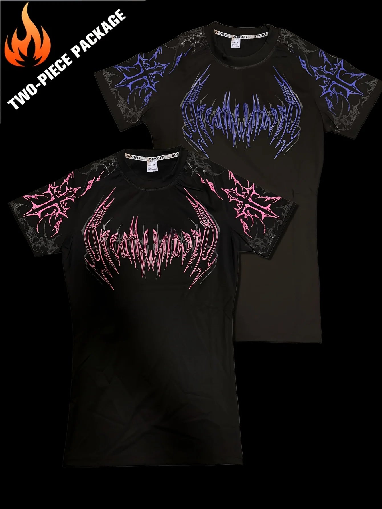Gothic Compression T-Shirt – Quick Dry Fitness & Streetwear