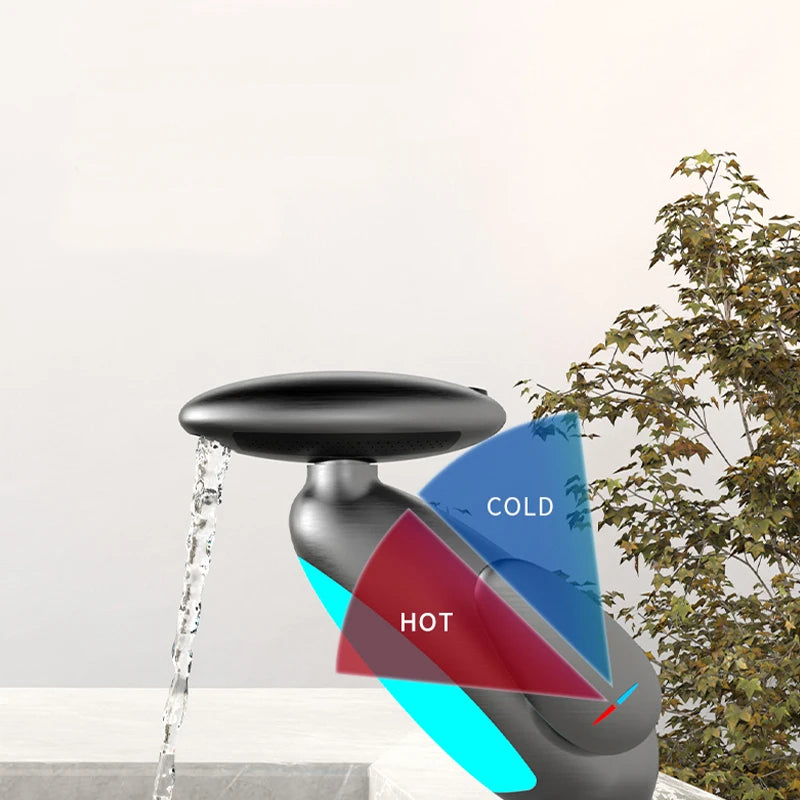 AquaFlow™ LED Pull-Out Waterfall Bathroom Faucet