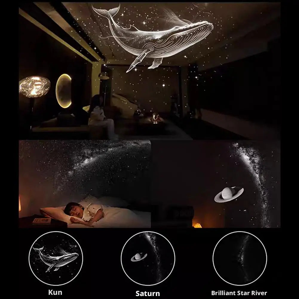Galaxy Star Projector Night Light – 360° Rotating USB LED Nebula Lamp for Bedroom & Home Decor