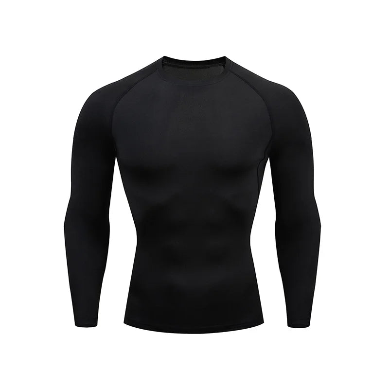Men’s Compression Long Sleeve Sports Shirt | Quick-Dry Fitness & Gym Performance Top