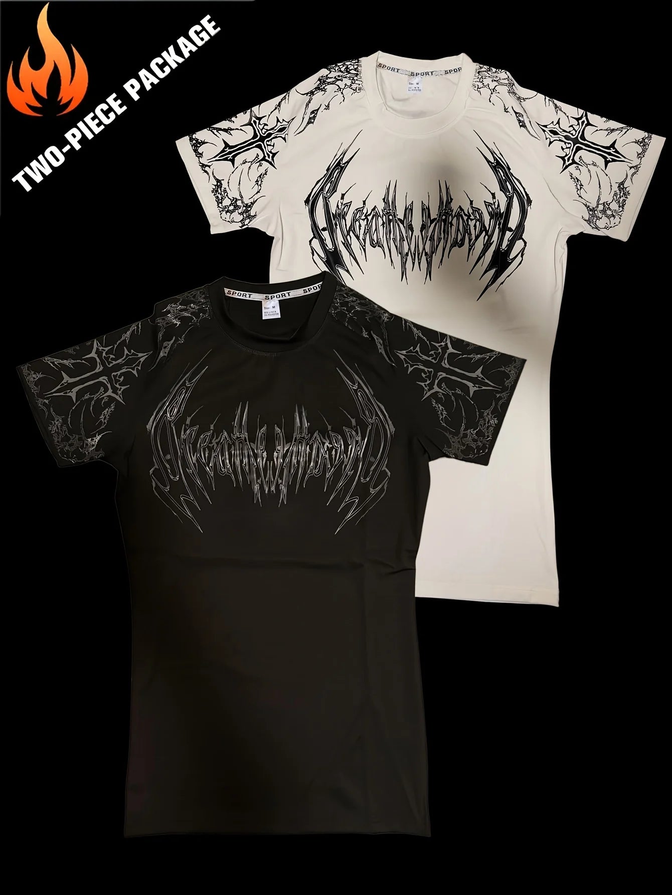 Gothic Compression T-Shirt – Quick Dry Fitness & Streetwear