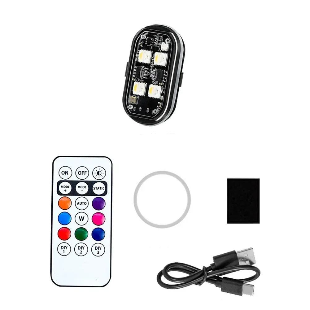 RGB Wireless Rechargeable LED Strobe Light Kit with Remote Control