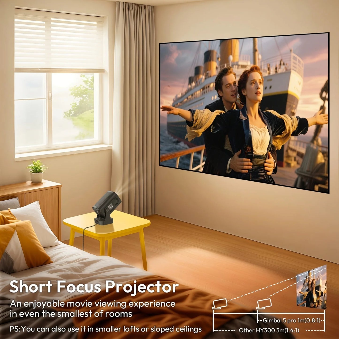 HY320 Mini Smart HD Projector 4K Supported – Portable WiFi Home Cinema Projector