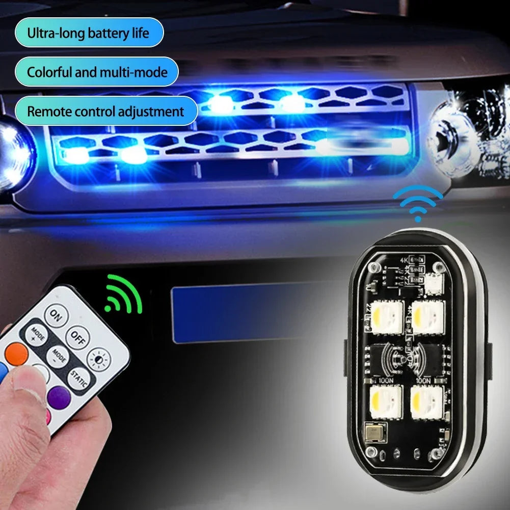 RGB Wireless Rechargeable LED Strobe Light Kit with Remote Control