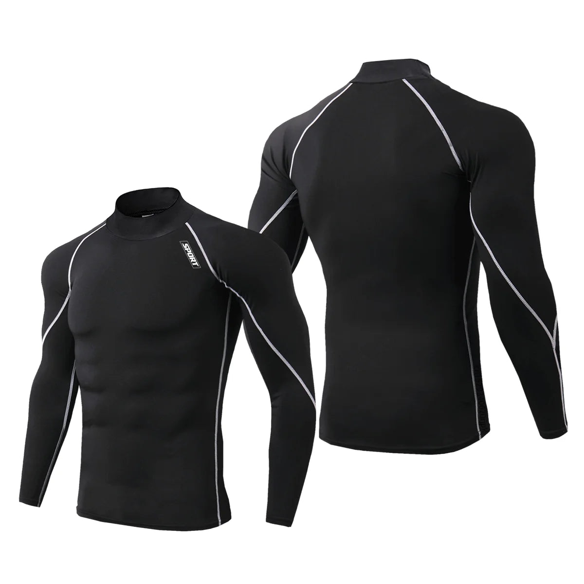 Men’s Compression Long Sleeve Sports Shirt | Quick-Dry Fitness & Gym Performance Top