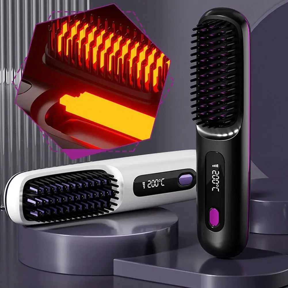 SilkGlow™ Cordless Hair Straightening Brush

Portable Ionic Hair Straightener Comb