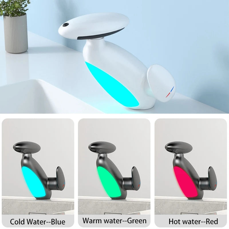AquaFlow™ LED Pull-Out Waterfall Bathroom Faucet