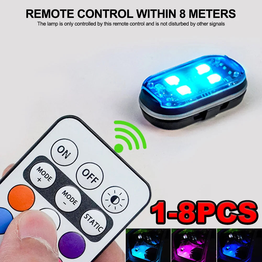 RGB Wireless Rechargeable LED Strobe Light Kit with Remote Control